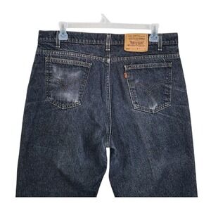 Vtg 90s Levis 550 Black Jeans Men 40x34 Orange Tab Relaxed Tapered USA (38x33.5)